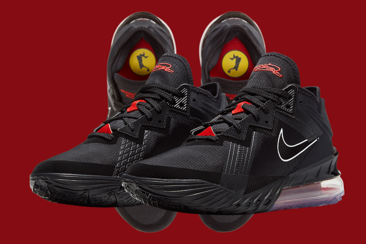 nike lebron 18 black red